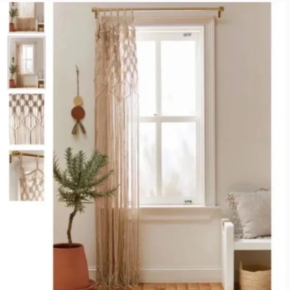 FL Millie Macramé Boho Peasant Knot Hipster Hippie Art Deco Farm Window Curtain - Picture 2 of 5